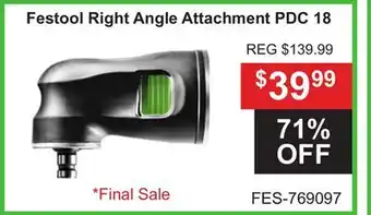 Atlas Tools & Machinery Festool Right Angle Attachment PDC offer
