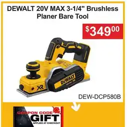 Atlas Tools & Machinery DEWALT 20V MAX 3-1/4 Brushless Planer Tool offer