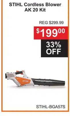 Atlas Tools & Machinery STIHL Cordless Blower AK 20 Kit offer