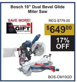 Atlas Tools & Machinery Bosch 10 Dual Bevel Glide Miter Saw offer