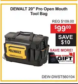 Atlas Tools & Machinery DEWALT 20 Pro Open Mouth Tool Bag offer