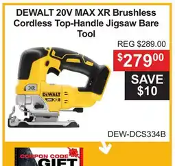 Atlas Tools & Machinery DEWALT 20V MAX XR Brushless Cordless Top-Handle Jigsaw Bare Tool offer