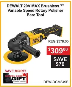 Atlas Tools & Machinery DEWALT 20V MAX Brushless 7 Variable Speed Rotary Polisher Bare Tool offer