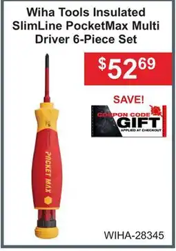Atlas Tools & Machinery Wiha Tools Insulated SlimLine PocketMax Multi Driver 6-Piece Set offer