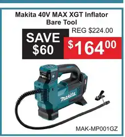 Atlas Tools & Machinery Makita 40V MAX XGT Inflator Bare Tool offer