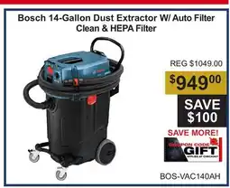 Atlas Tools & Machinery Bosch 14-Gallon Dust Extractor W/Auto Filter offer