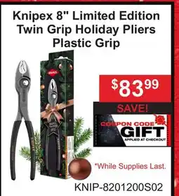 Atlas Tools & Machinery Knipex 8 Limited Edition Twin Grip Holiday Pliers offer