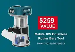Atlas Tools & Machinery Makita 18V Brushless Router Bare Tool offer