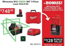 Atlas Tools & Machinery Milwaukee M12 REDLITHIUM 3.0Ah Compact offer