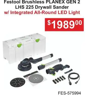 Atlas Tools & Machinery Festool Brushless PLANEX GEN 2 LHS 225 Drywall Sander offer