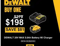 Atlas Tools & Machinery DEWALT 20V MAX 5.0Ah Battery W/Charger offer