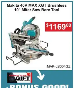 Atlas Tools & Machinery Makita 40V MAX XGT Brushless 10 Miter Saw offer