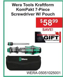 Atlas Tools & Machinery Wera Tools Kraftform KomPakt 7-Piece Screwdriver W/ Pouch offer