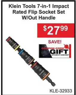 Atlas Tools & Machinery Klein Tools 7-in-1 Impact Rated Flip Socket Set W/Out Handle offer
