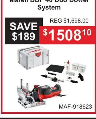 Atlas Tools & Machinery Mafell DDF 40 Duo Dowel System offer