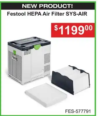 Atlas Tools & Machinery Festool HEPA Air Filter SYS-AIR offer