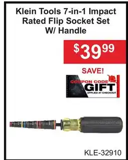 Atlas Tools & Machinery Klein Tools 7-in-1 Impact Rated Flip Socket Set W/Handle offer