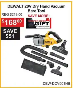 Atlas Tools & Machinery DEWALT 20V Dry Hand Vacuum Bare Tool offer