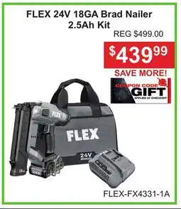 Atlas Tools & Machinery 1A FLEX 24V 18GA Brad Nailer 2.5Ah Kit offer