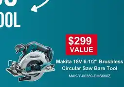 Atlas Tools & Machinery Makita 18V 6-1/2 Brushless Circular Saw offer