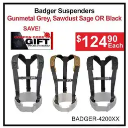 Atlas Tools & Machinery Badger Suspenders offer