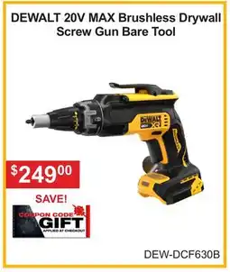 Atlas Tools & Machinery DEWALT 20V MAX Brushless Drywall Screw Gun Bare Tool offer