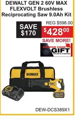 Atlas Tools & Machinery DEWALT GEN 2 60V MAX FLEXVOLT Brushless Reciprocating Saw offer