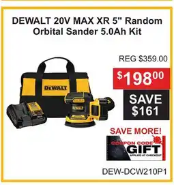 Atlas Tools & Machinery DEWALT 20V MAX XR 5 Random Orbital Sander 5.0Ah Kit offer