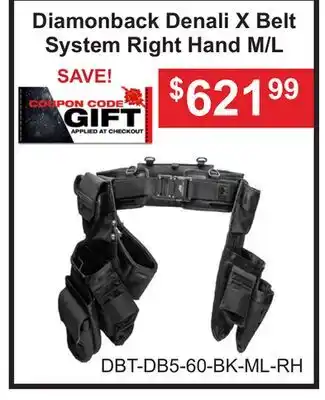 Atlas Tools & Machinery Diamonback Denali X Belt System Right Hand M/L offer