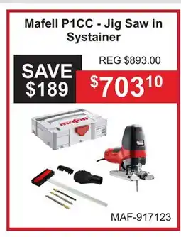 Atlas Tools & Machinery Mafell P1CC-Jig Saw in Systainer offer