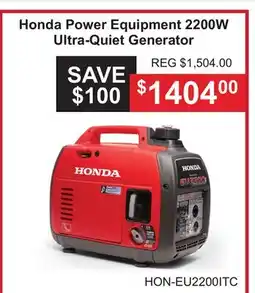 Atlas Tools & Machinery Honda Power Equipment 2200W Ultra-Quiet Generator offer