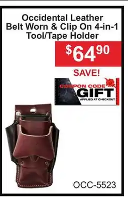 Atlas Tools & Machinery Occidental Leather Belt Worn & Clip On 4-in-1 Tool/Tape Holder offer