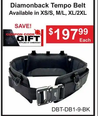 Atlas Tools & Machinery Diamonback Tempo Belt Available in XS/S, M/L, XL/2XL offer