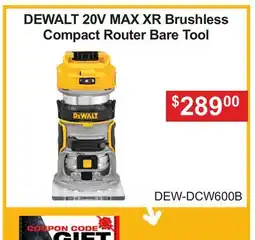Atlas Tools & Machinery DEWALT 20V MAX XR Brushless Compact Router Bare Tool offer