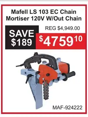 Atlas Tools & Machinery Mafell LS 103 EC Chain Mortiser 120V W/Out Chain offer