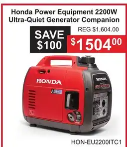 Atlas Tools & Machinery Honda Power Equipment 2200W Ultra-Quiet Generator Companion offer