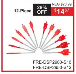 Atlas Tools & Machinery Diablo Spade 16-Piece Bit to Set w/ Case OR 12-Piece P Spade Bit Set 1/4 to 1-1/4 offer
