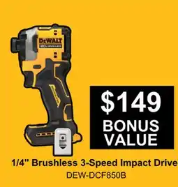 Atlas Tools & Machinery DEWALT 1/4 Brushless 3-Speed Impact Drive offer