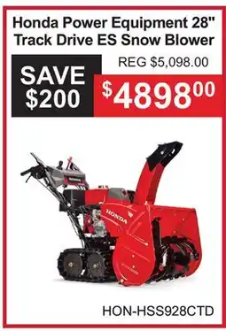 Atlas Tools & Machinery Honda Power Equipment 28 Track Drive ES Snow Blower offer