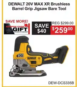 Atlas Tools & Machinery DEWALT 20V MAX XR Brushless Barrel Grip Jigsaw Bare Tool offer