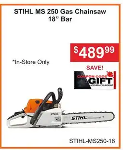 Atlas Tools & Machinery STIHL MS 250 Gas Chainsaw 18 Bar offer
