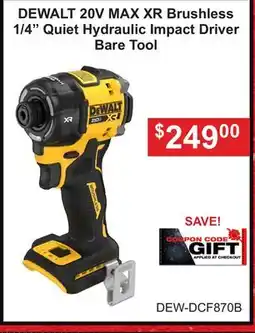 Atlas Tools & Machinery DEWALT 20V MAX XR Brushless 1/4 Quiet Hydraulic Impact Driver offer