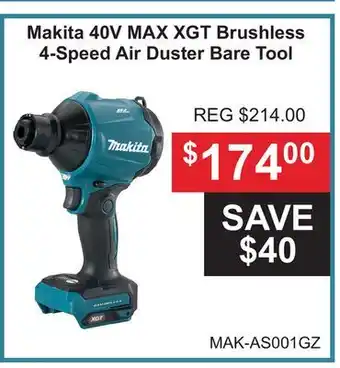Atlas Tools & Machinery Makita 40V MAX XGT Brushless 4-Speed Air Duster Bare Tool offer