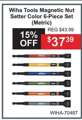 Atlas Tools & Machinery Wiha Tools Magnetic Nut Setter Color 6-Piece Set (Metric) offer