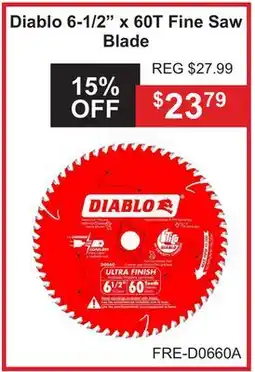 Atlas Tools & Machinery Diablo 6-1/2 x 60T Fine Saw Blade offer