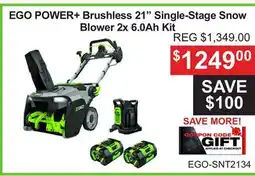 Atlas Tools & Machinery EGO POWER+ Brushless 21 Single-Stage Snow Blower 2x 6.0Ah Kit offer