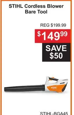 Atlas Tools & Machinery STIHL Cordless Blower Bare Tool offer