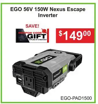 Atlas Tools & Machinery EGO 56V 150W Nexus Escape Inverter offer