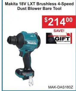Atlas Tools & Machinery Makita 18V LXT Brushless 4-Speed Dust Blower offer