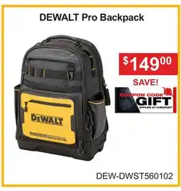Atlas Tools & Machinery DEWALT Pro Backpack offer